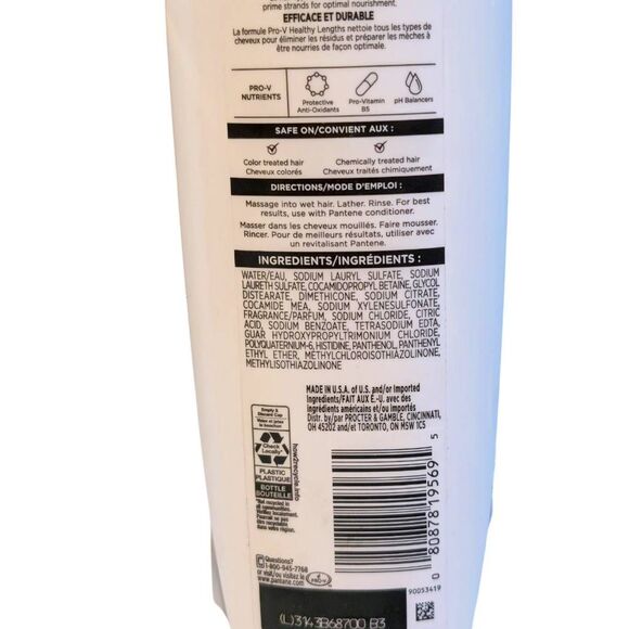 Pantene Pro-V Healthy Lengths Shampoo 12 fl oz Lot of 2 Strengthening Protection - Picture 4 of 4